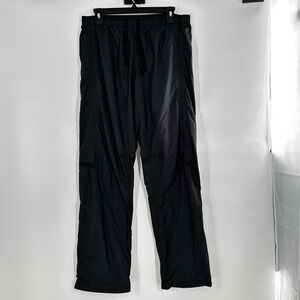 Nike Windbreaker Track‎ Pants Mesh Lined Ankle Zip Elastic Men's Medium Black